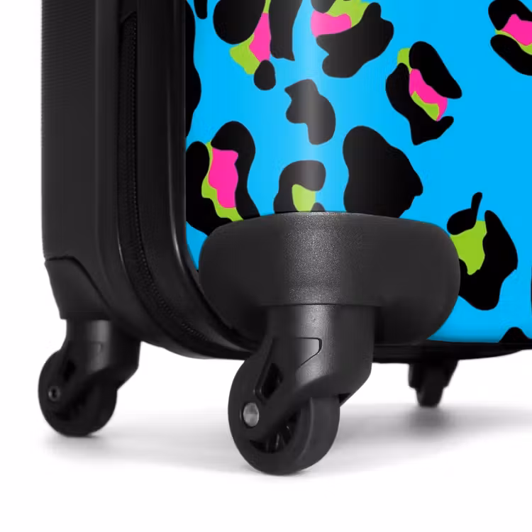 Koffer - Pantermotief in neonkleuren op blauwe achtergrond — 6