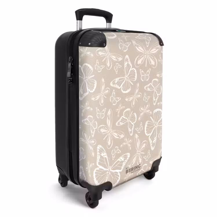Koffer - Patroon van vlinders in beige — 4
