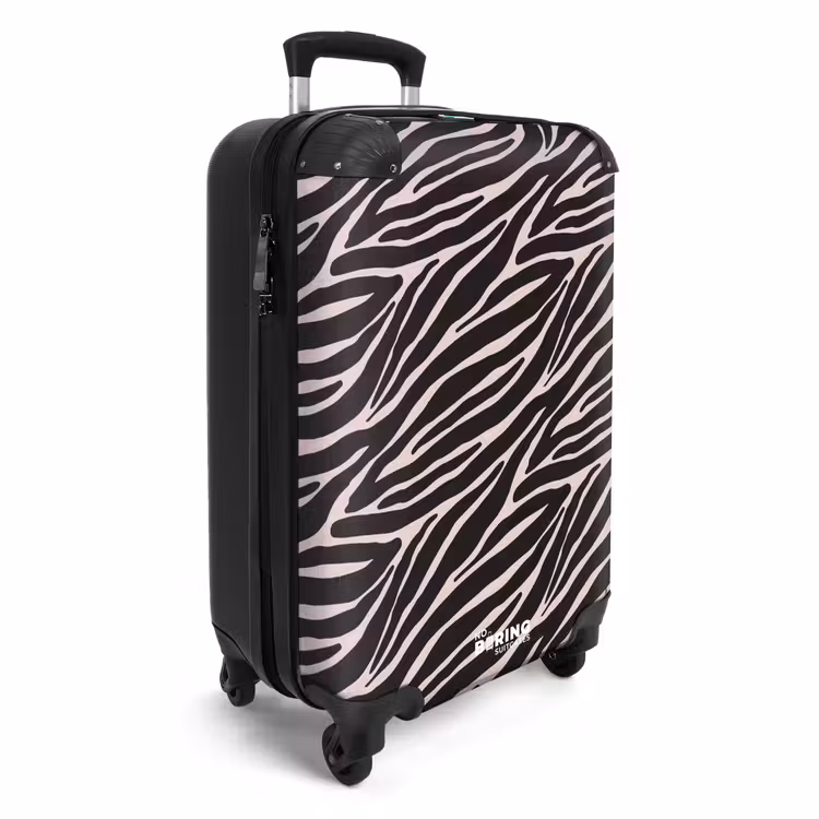 Koffer - Zebra strepenmotief op zachtroze — 4