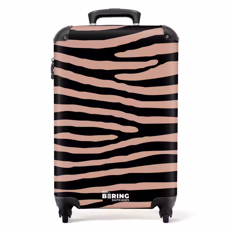 Koffer - Zebrastrepen op roze — 1