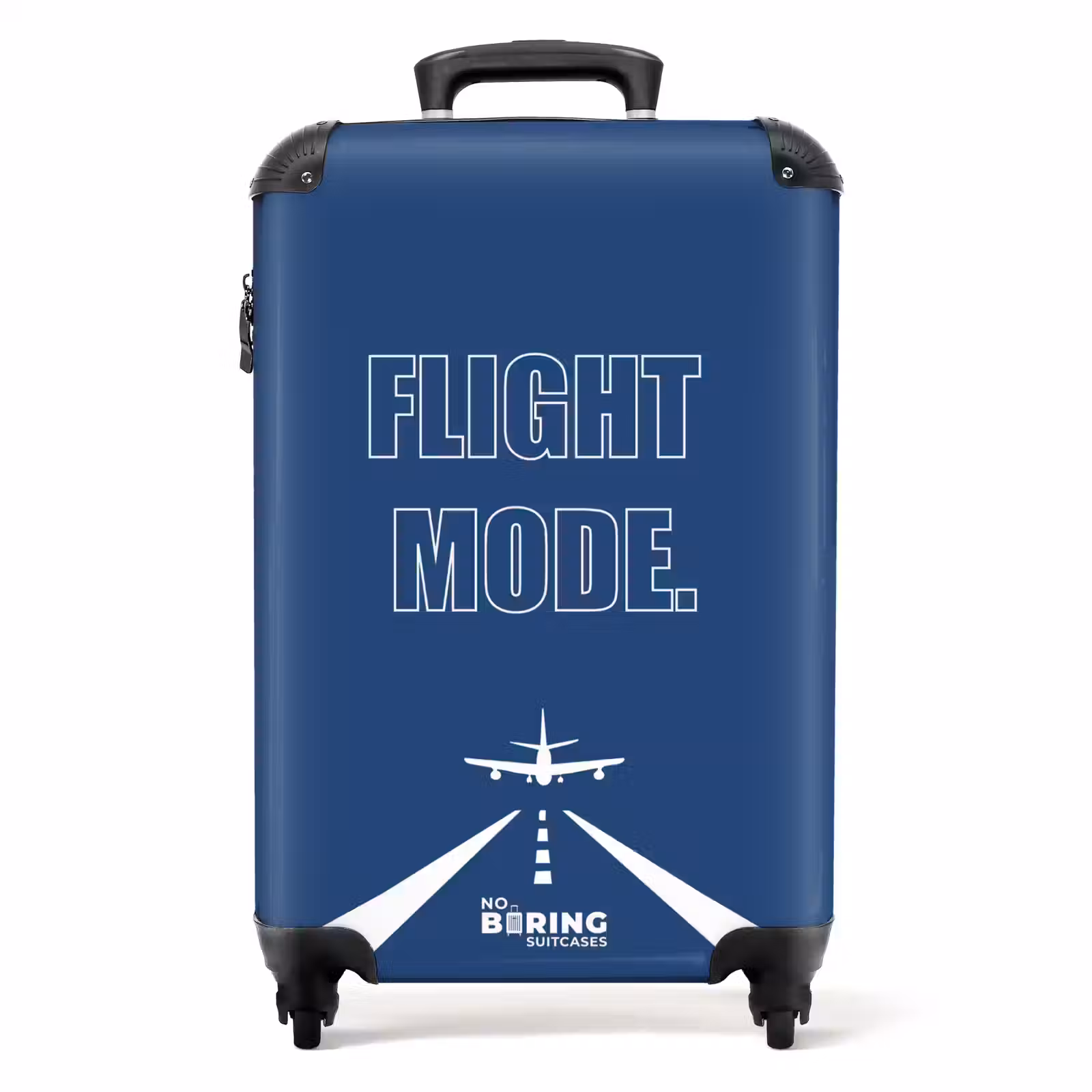 Koffer - Blauwe achtergrond met vliegtuig en tekst Flight Mode — 1