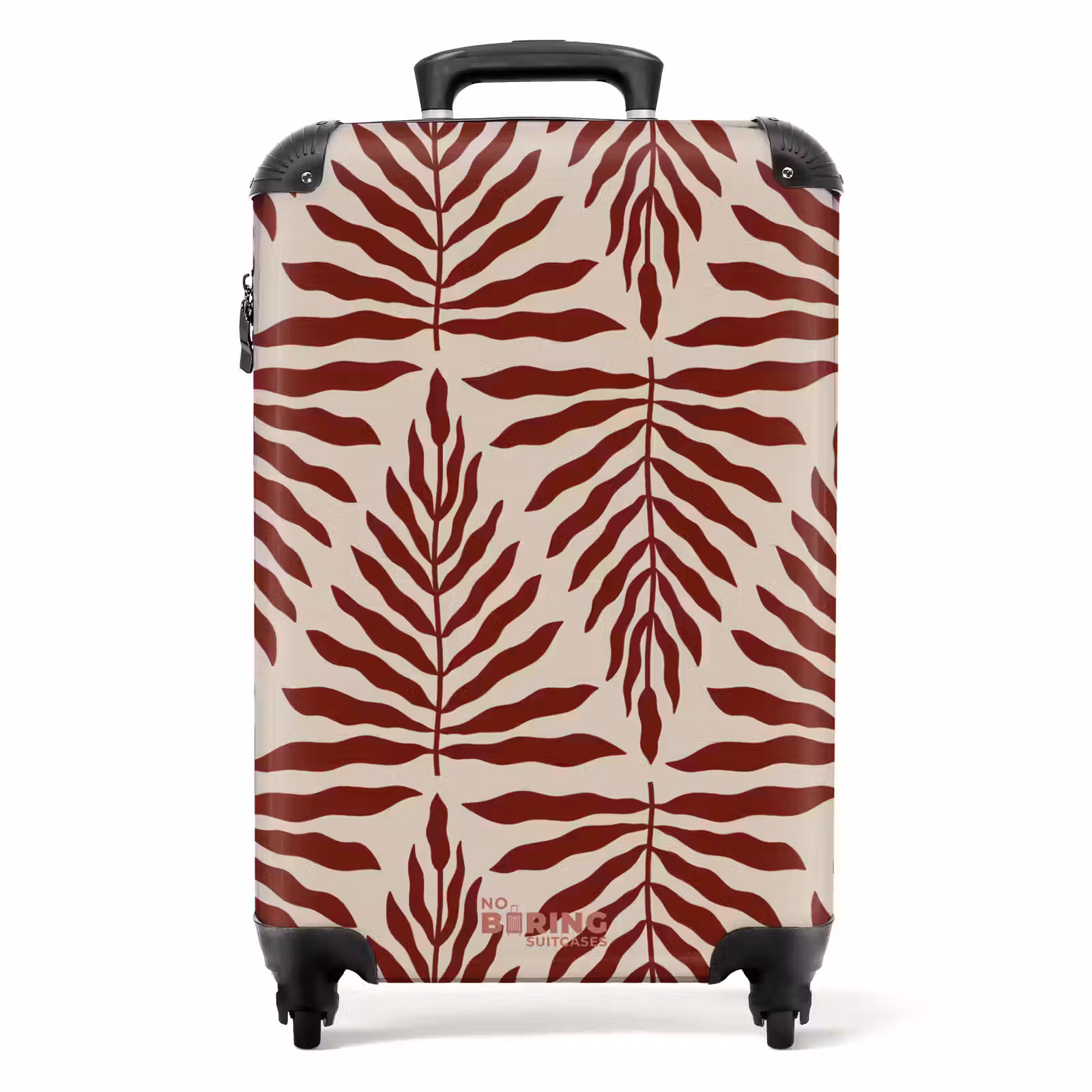 Koffer - Patroon van bladeren in beige met rood — 1