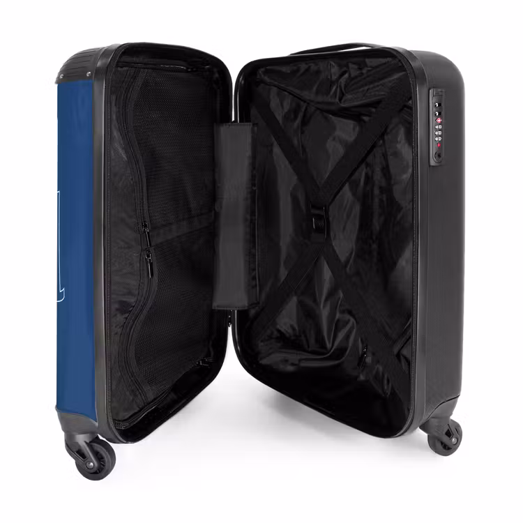Koffer - Blauwe achtergrond met grote contourtekst Travel — 3