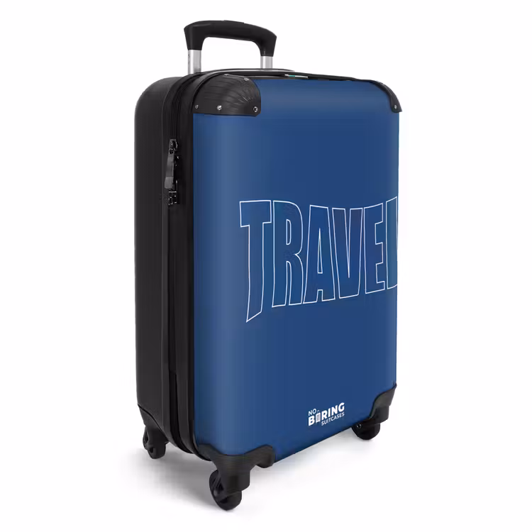 Koffer - Blauwe achtergrond met grote contourtekst Travel — 4