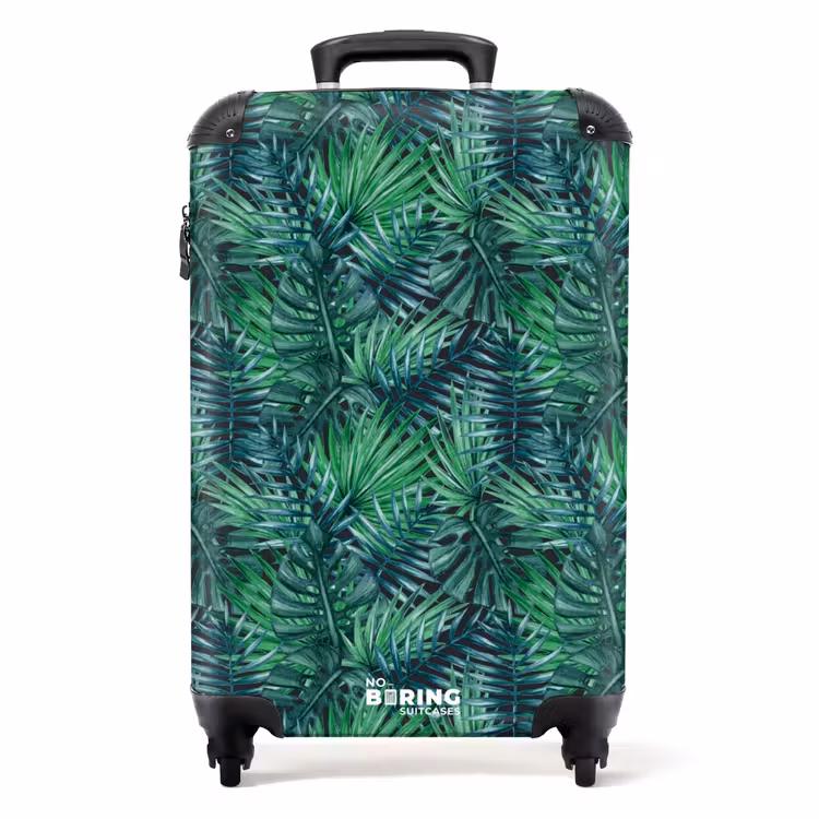 Koffer - Palm bladeren monstera patroon groen — 1