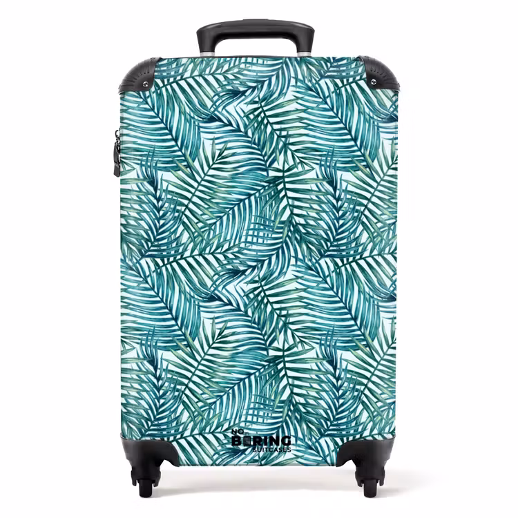 Koffer - Palm bladeren patroon kleurrijk blauw — 1