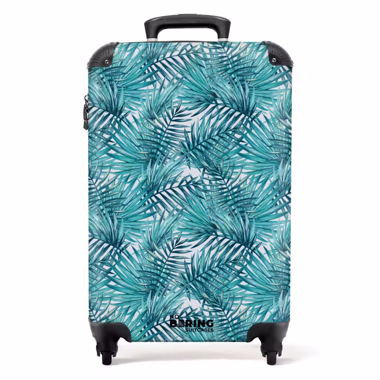 Koffer - Palm bladeren patroon licht blauw — 1