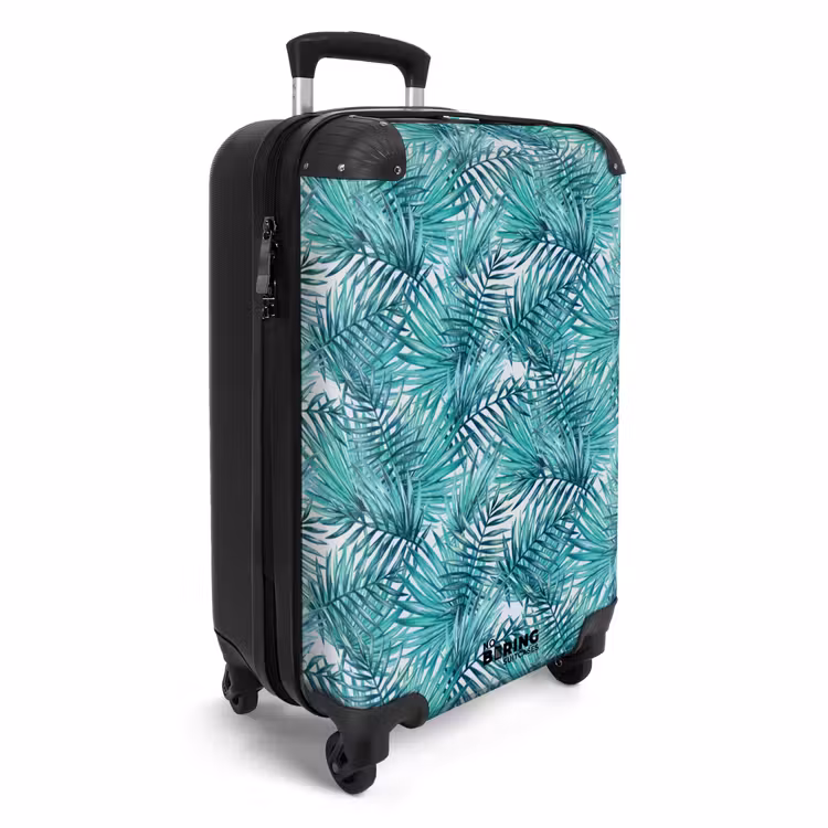 Koffer - Palm bladeren patroon licht blauw — 4
