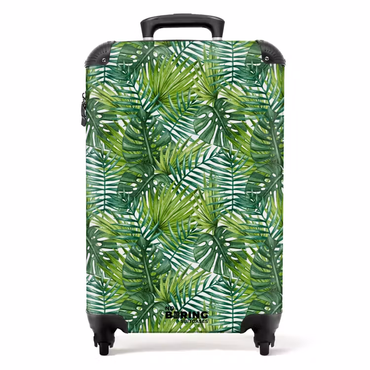 Koffer - Palm diverse bladeren patroon groen — 1
