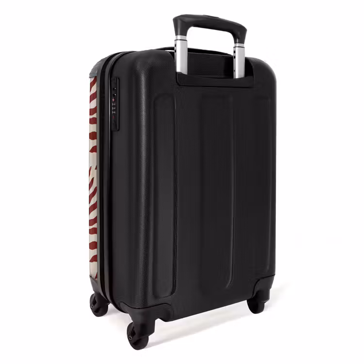 Koffer - Patroon van bladeren in beige met rood — 2