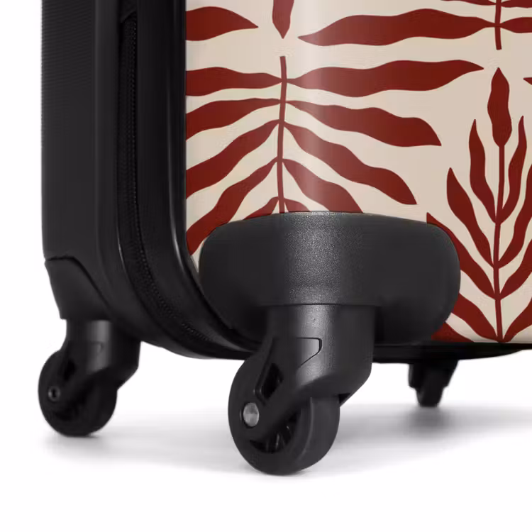 Koffer - Patroon van bladeren in beige met rood — 6