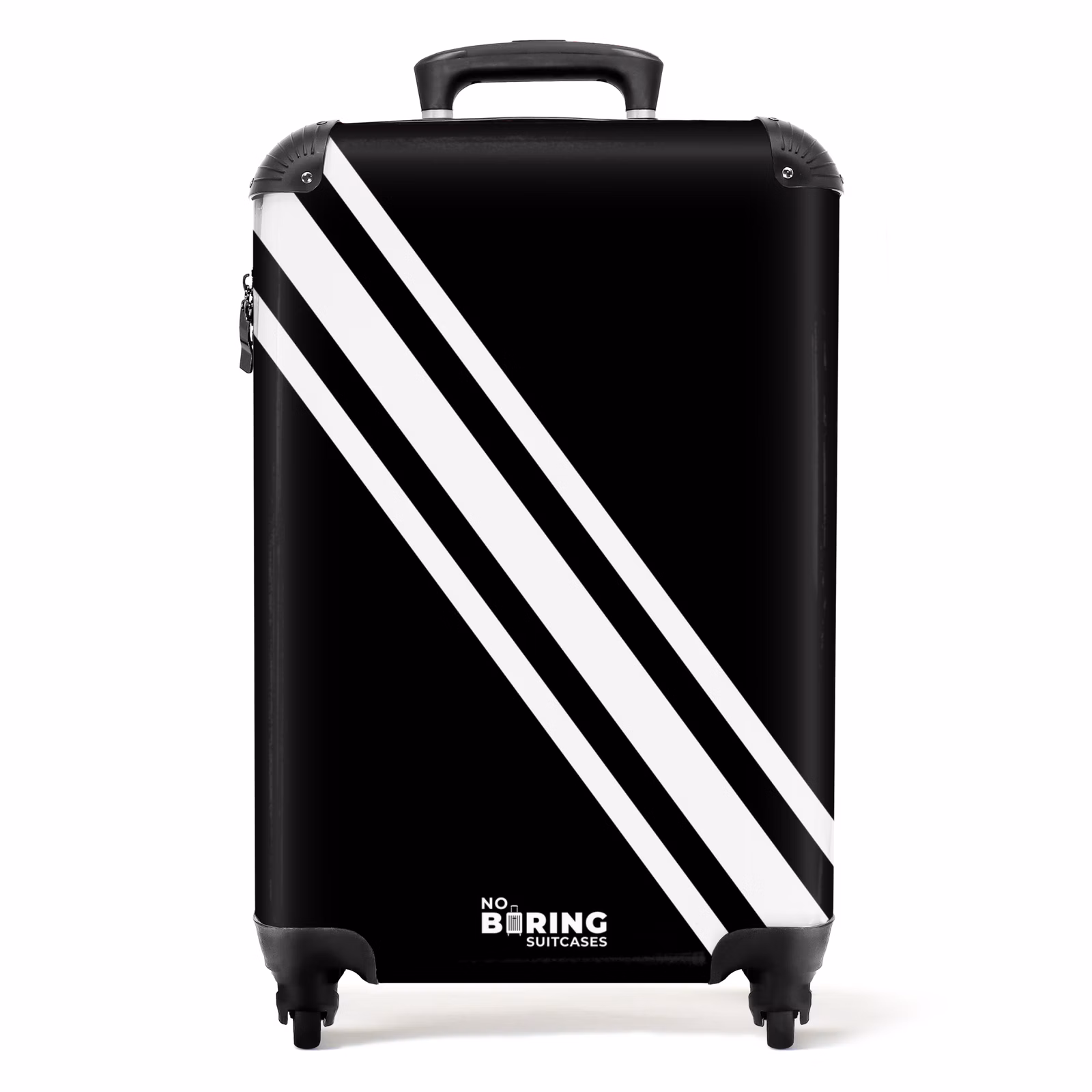 Koffer - Zwarte achtergrond met diagonale witte dubbele streep — 1
