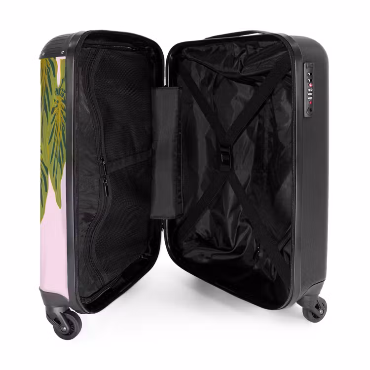 Koffer - Summer memories - Tropische bladeren op roze achtergrond — 3