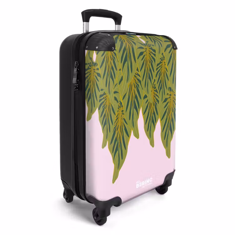 Koffer - Summer memories - Tropische bladeren op roze achtergrond — 4