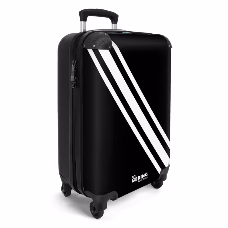 Koffer - Zwarte achtergrond met diagonale witte dubbele streep — 4