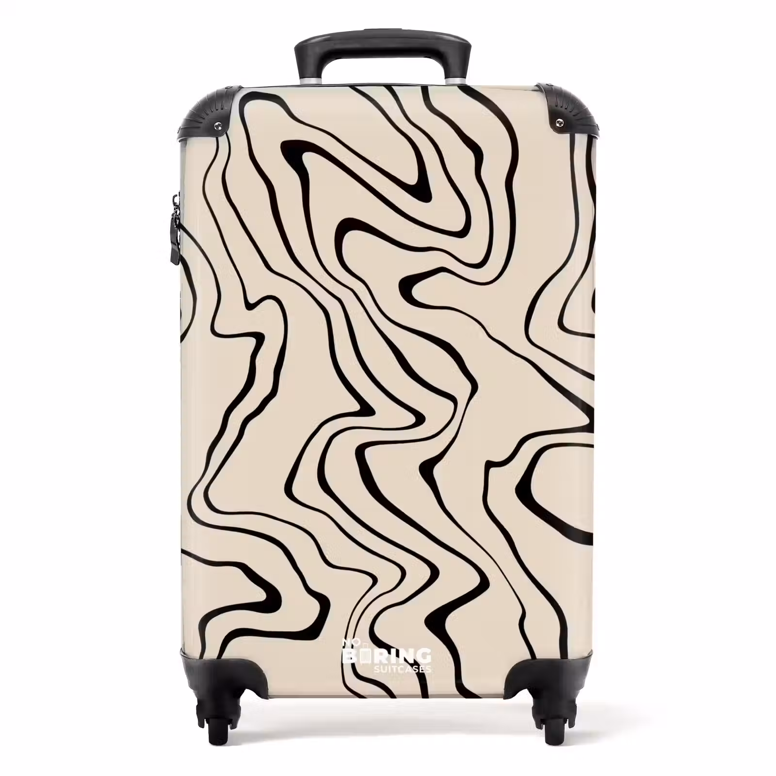 Koffer - Beige achtergrond met abstracte zwarte lijnen — 1