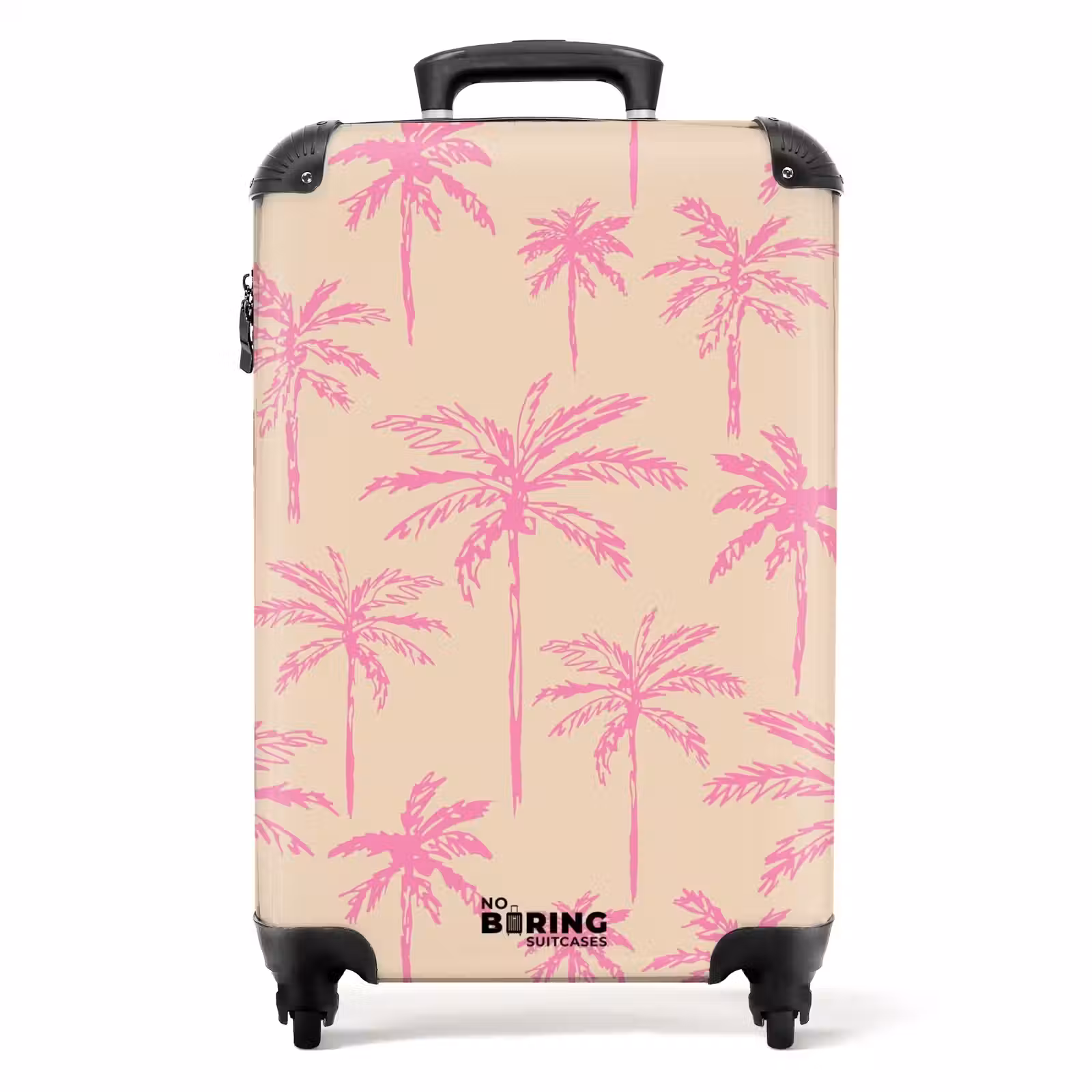 Koffer - Patronen - Roze palmbomenpatroon op beige achtergrond — 1