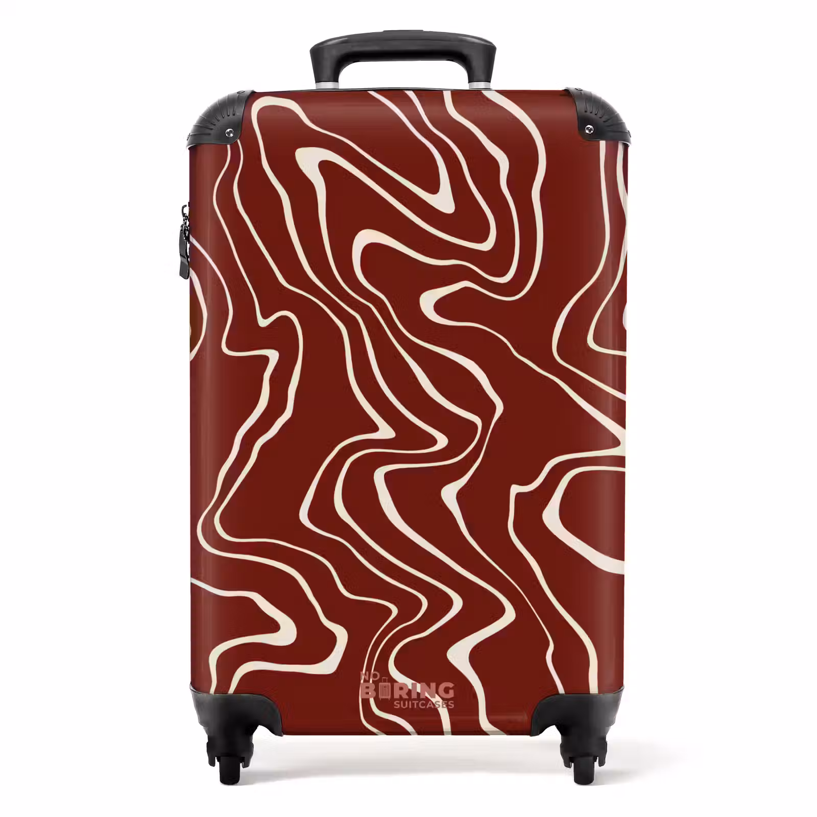 Koffer - Rode achtergrond met abstracte beige lijnen — 1