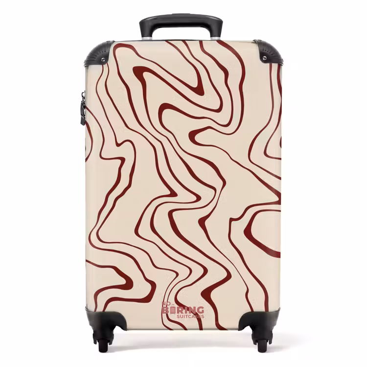 Koffer - Beige achtergrond met abstracte rode lijnen — 1
