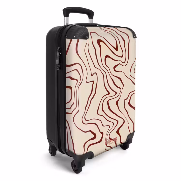 Koffer - Beige achtergrond met abstracte rode lijnen — 4
