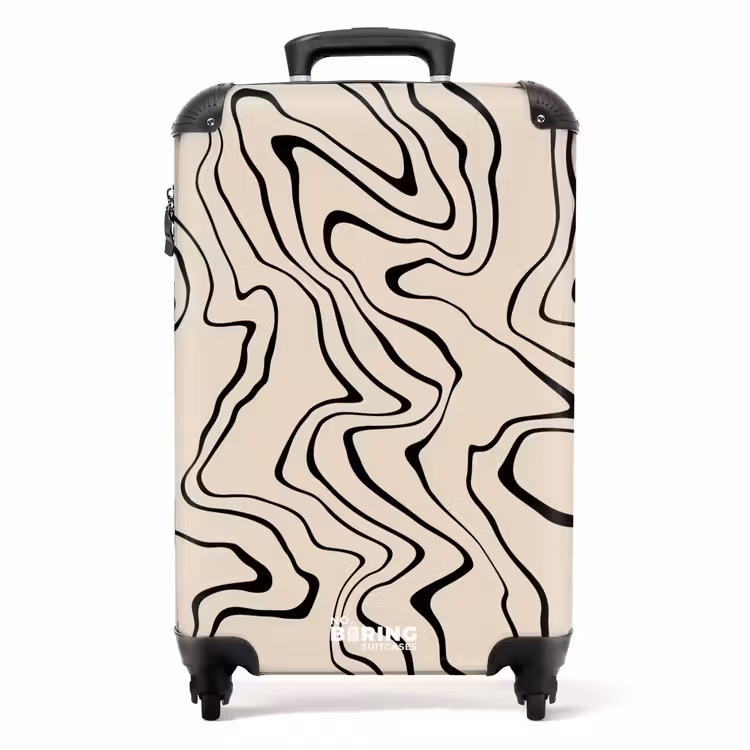 Koffer - Beige achtergrond met abstracte zwarte lijnen — 1