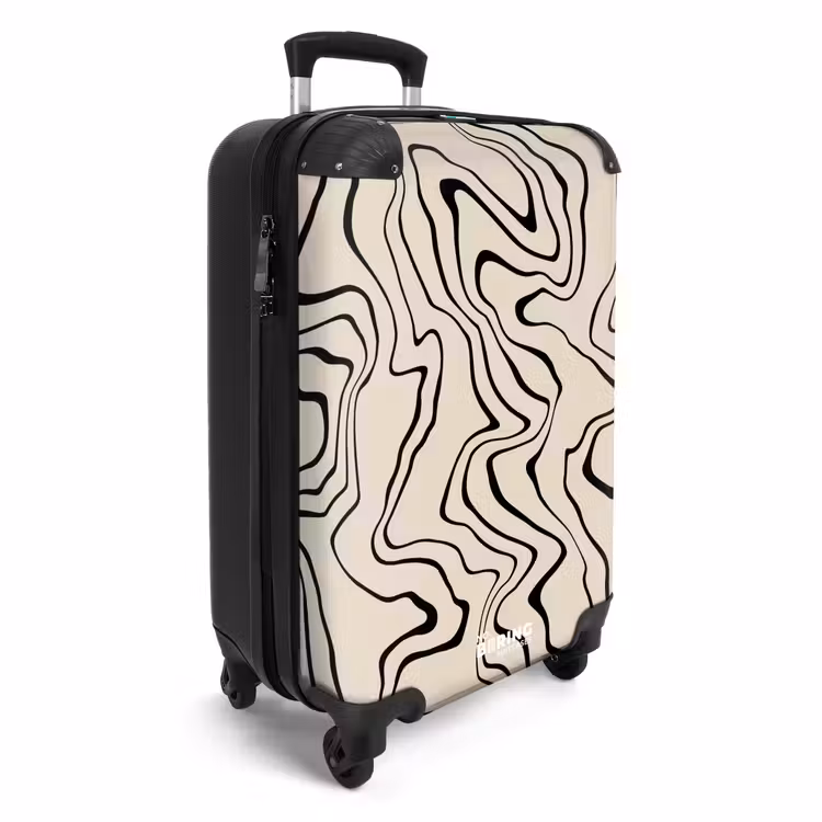 Koffer - Beige achtergrond met abstracte zwarte lijnen — 4