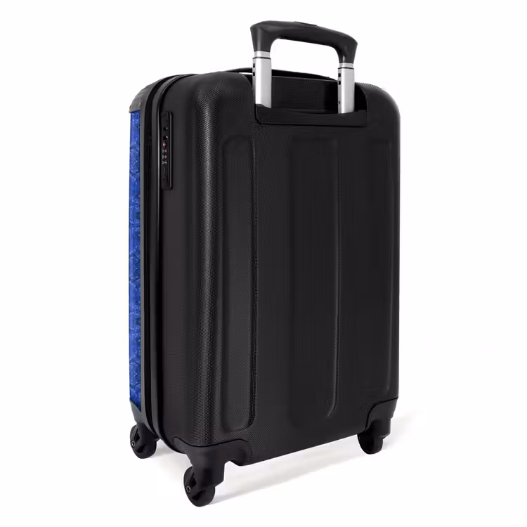 Koffer - Donker blauw slangenhuid met symmetrische schubstructuur — 2