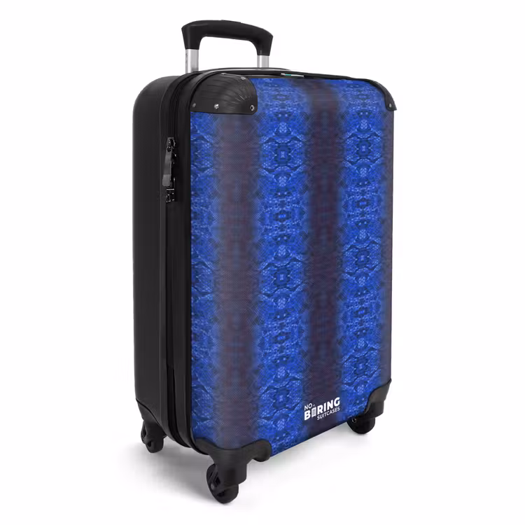 Koffer - Donker blauw slangenhuid met symmetrische schubstructuur — 4