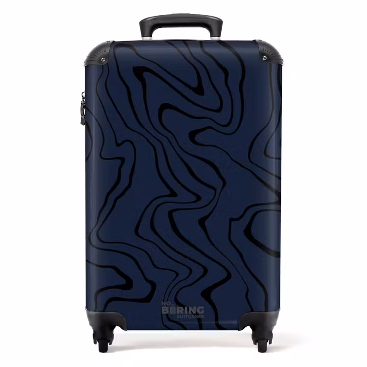 Koffer - Donkerblauwe achtergrond met abstracte zwarte lijnen — 1