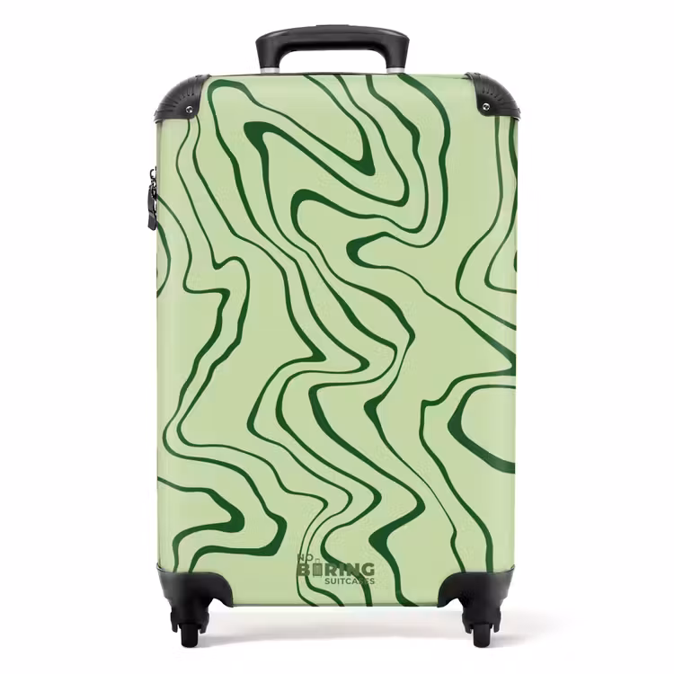 Koffer - Lichtgroene achtergrond met abstracte donkergroene lijnen — 1