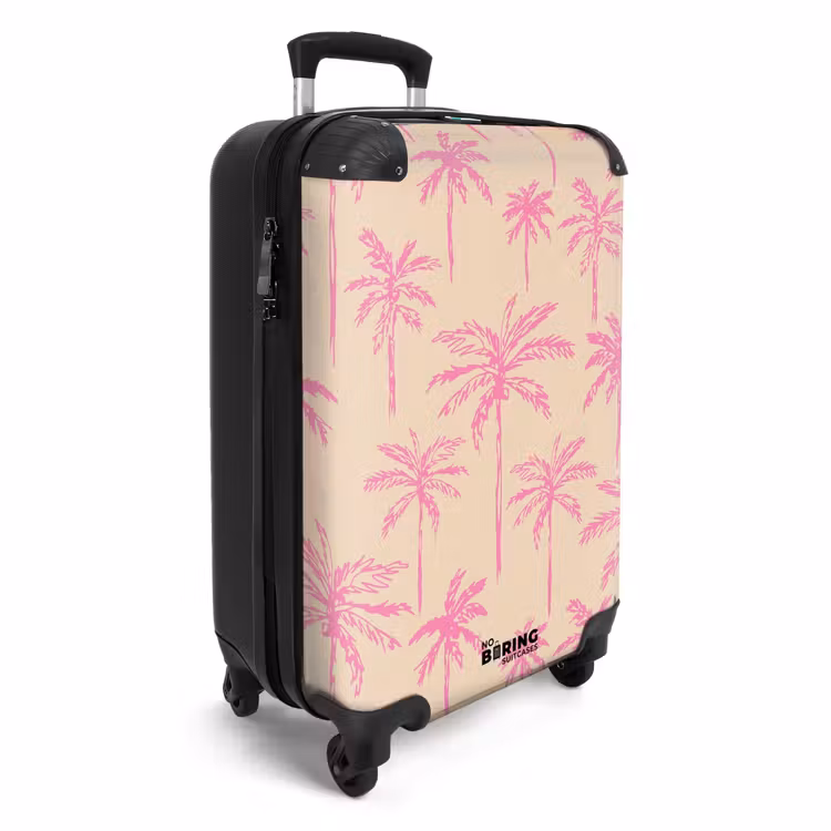 Koffer - Patronen - Roze palmbomenpatroon op beige achtergrond — 4