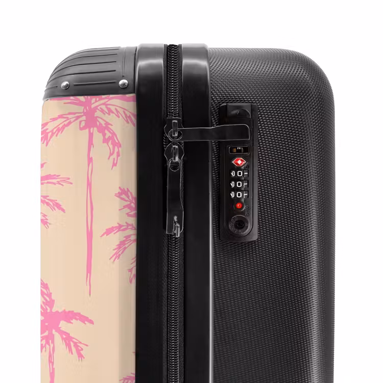 Koffer - Patronen - Roze palmbomenpatroon op beige achtergrond — 5