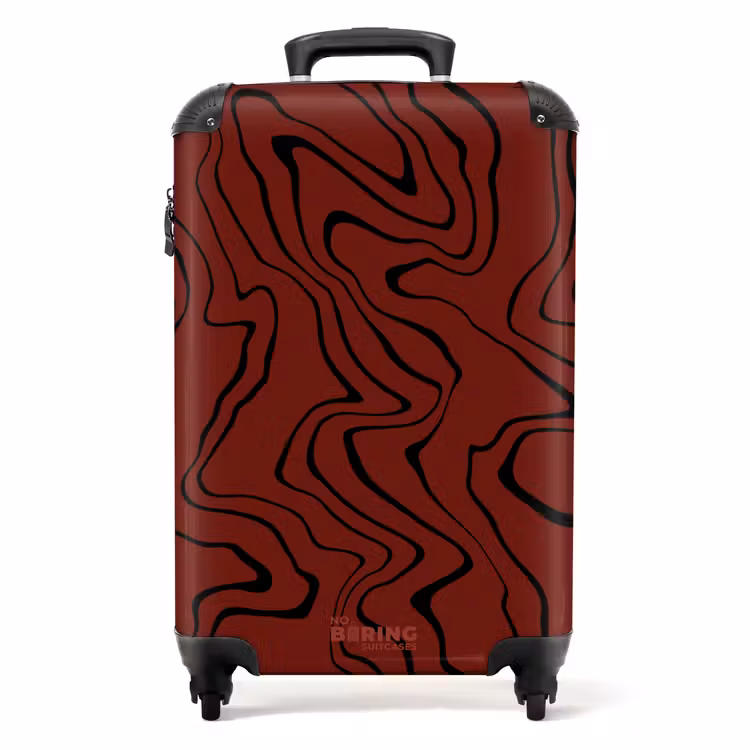 Koffer - Rode achtergrond met abstracte zwarte lijnen — 1