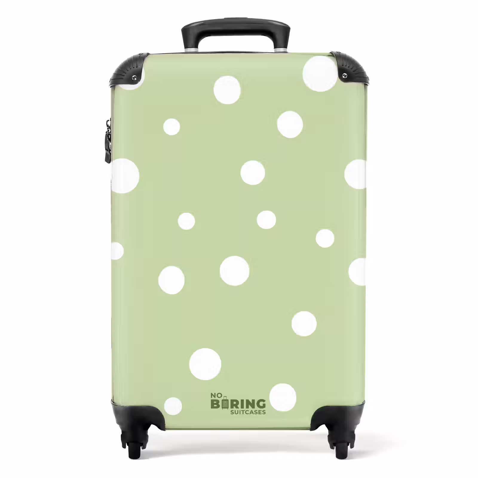 Koffer - Groene achtergrond met witte stippen — 1