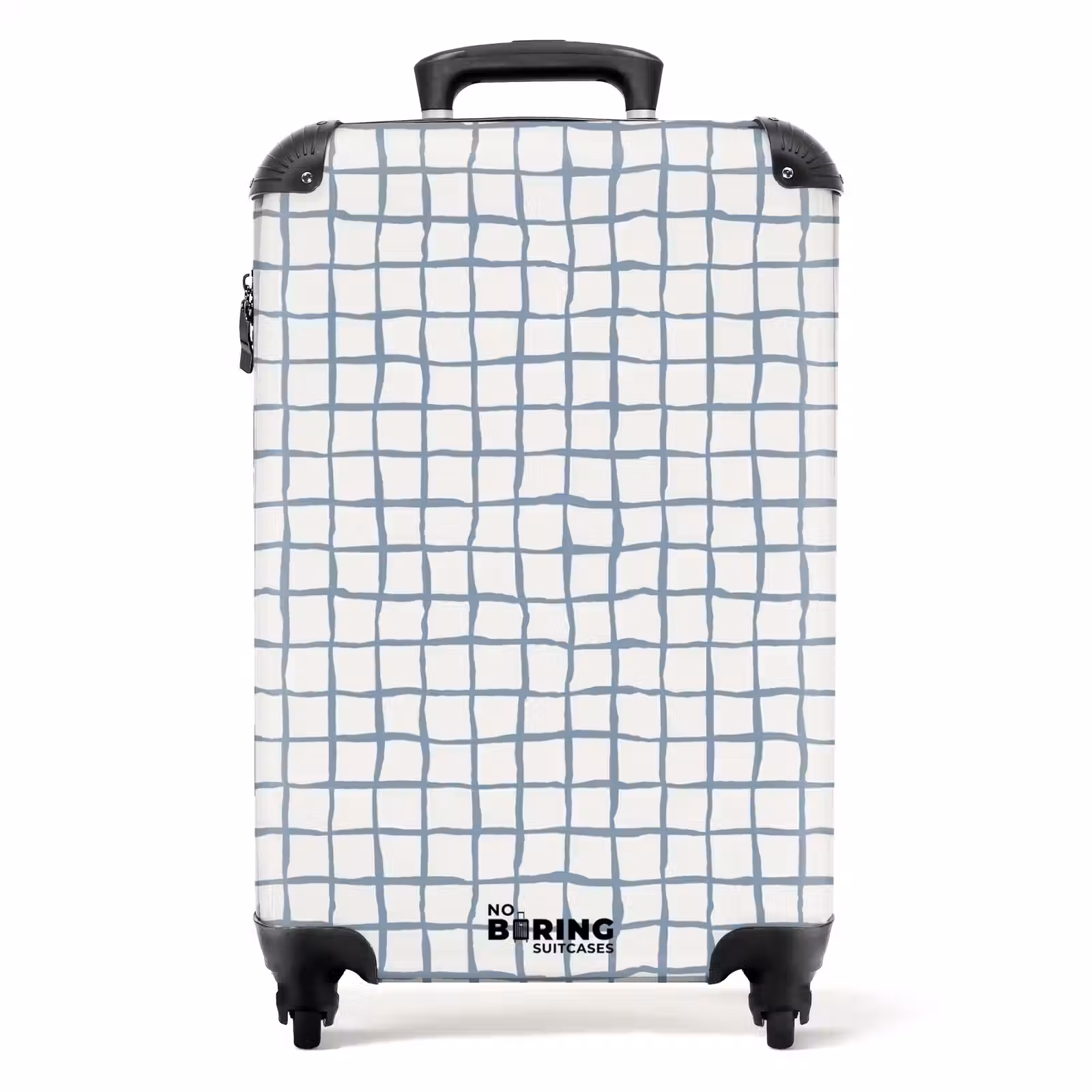 Koffer - Handgetekend blauw raster met zachte hoeken — 1