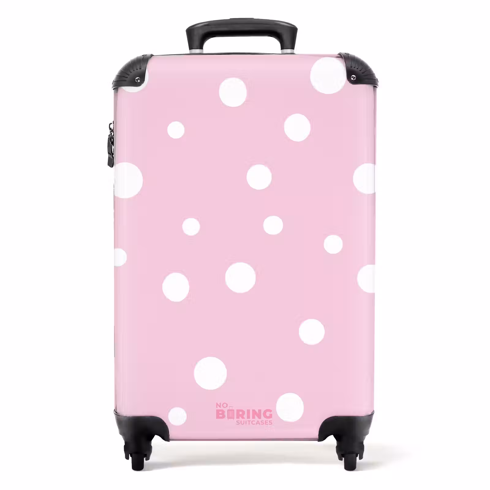 Koffer - Roze achtergrond met witte stippen — 1