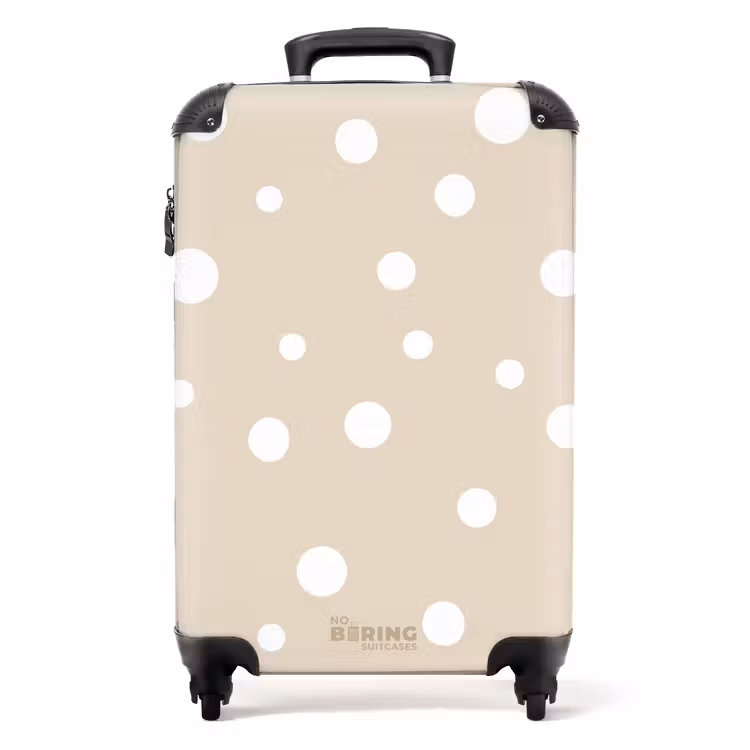 Koffer - Beige achtergrond met witte stippen — 1