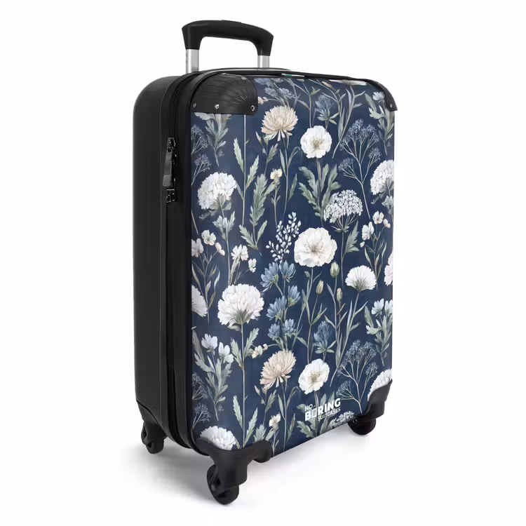 Koffer - Bloemen patroon blauw — 4