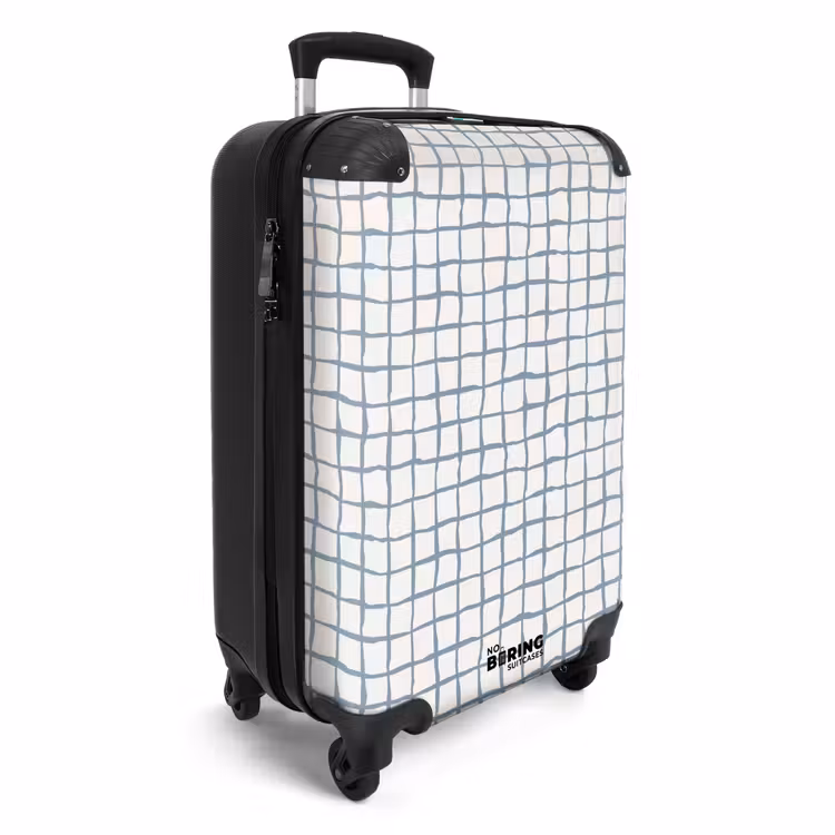 Koffer - Handgetekend blauw raster met zachte hoeken — 4