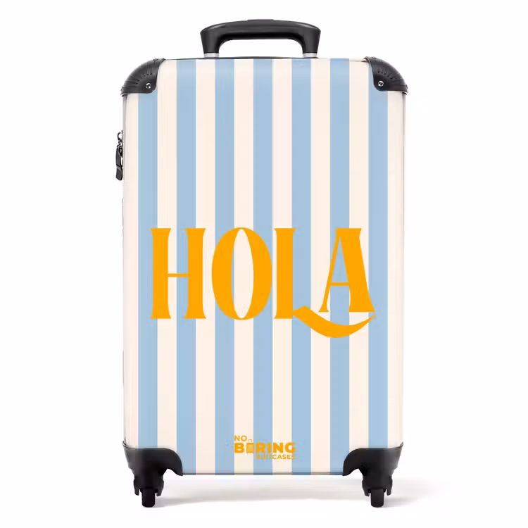 Koffer - Quotes - Hola babyblauw en roomwit — 1