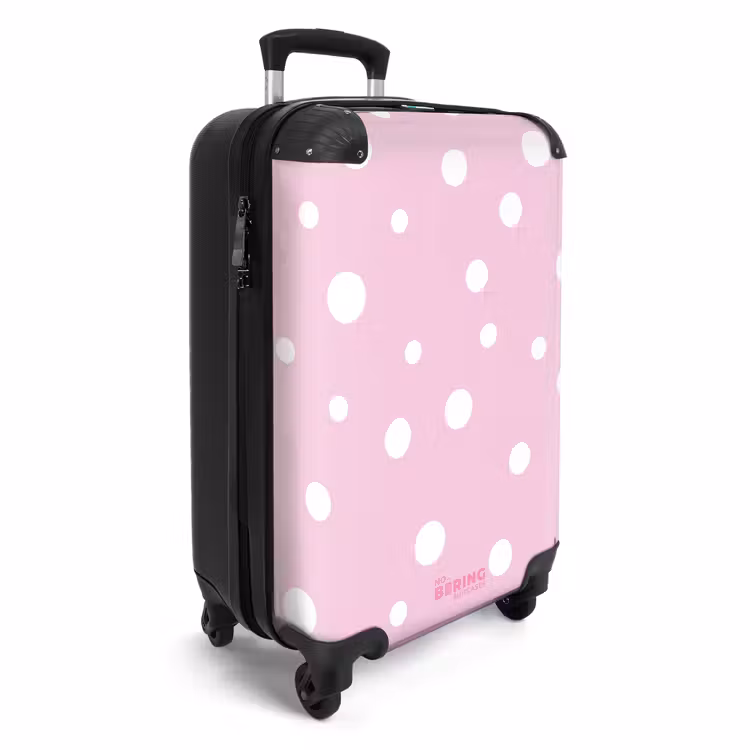 Koffer - Roze achtergrond met witte stippen — 4