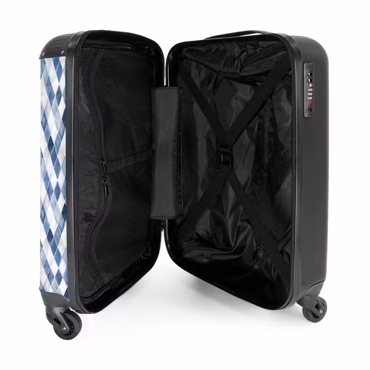 Koffer - Ruit patroon blauw — 3
