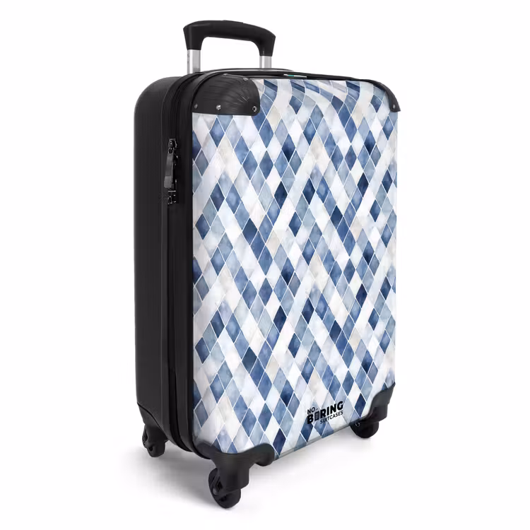 Koffer - Ruit patroon blauw — 4