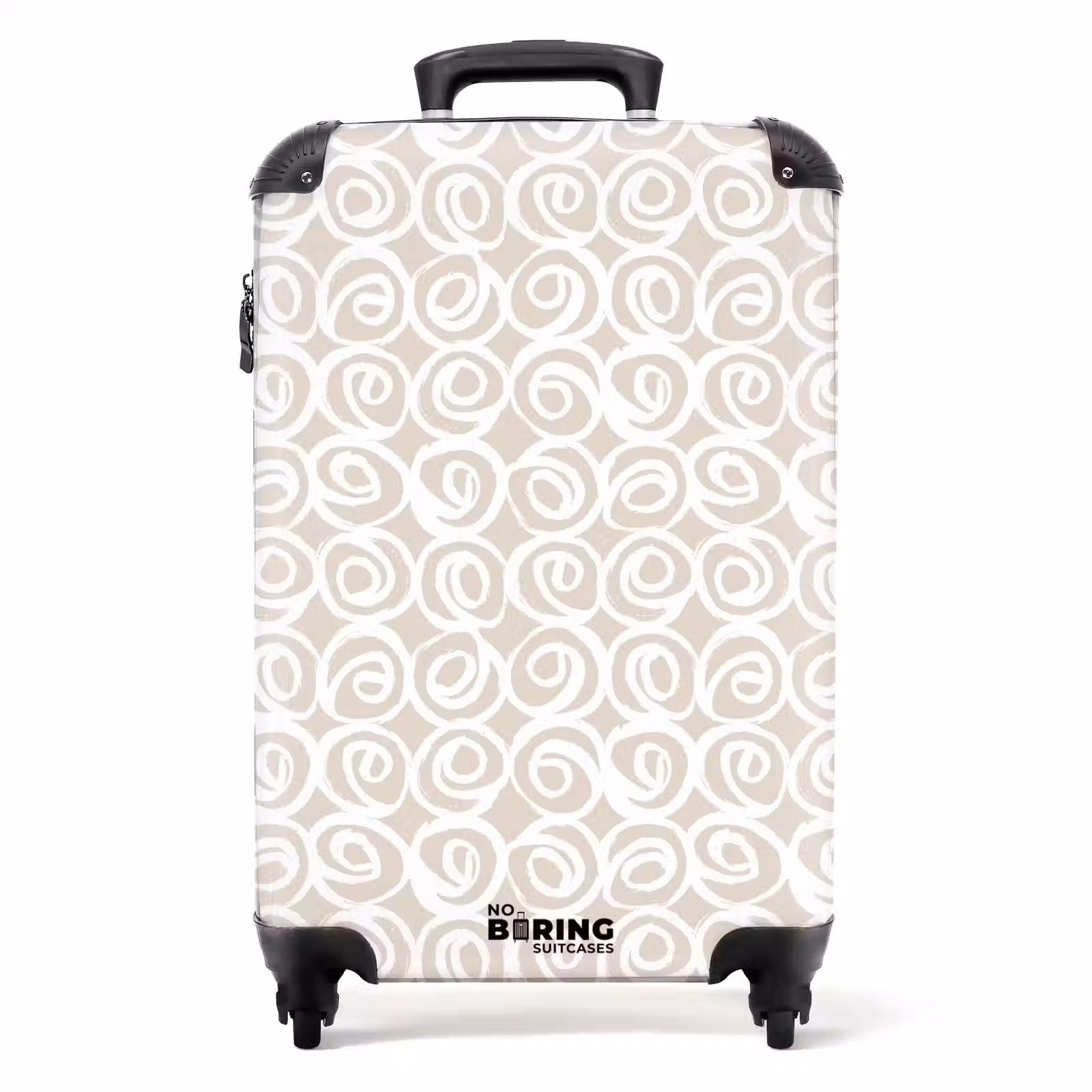 Koffer - Witte krullen op taupe achtergrond — 1