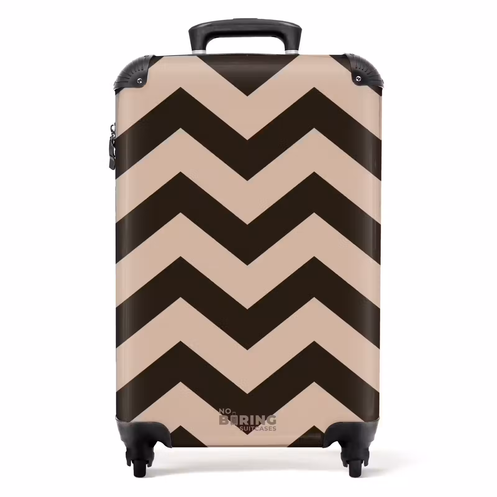 Koffer - Zigzag patroon in verschillende tinten bruin — 1