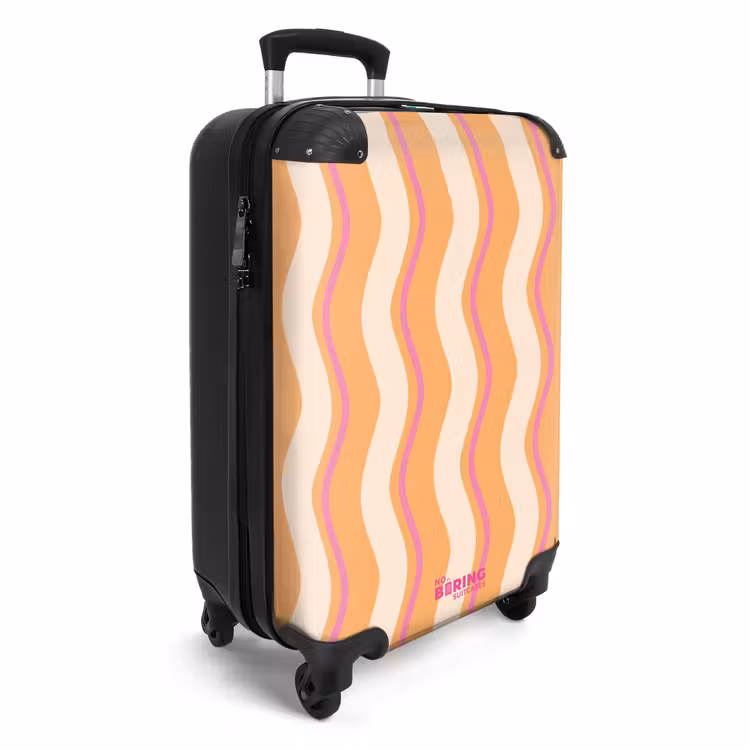 Koffer - Golvende strepen in oranje en roze — 4