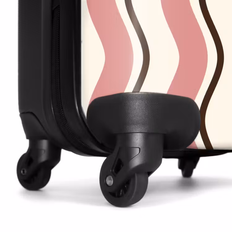 Koffer - Golvende strepen in roze met bruin — 6