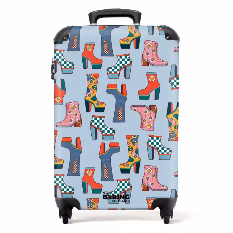 Koffer - Retro disco 70s laarzen patroon kleurrijk — 1