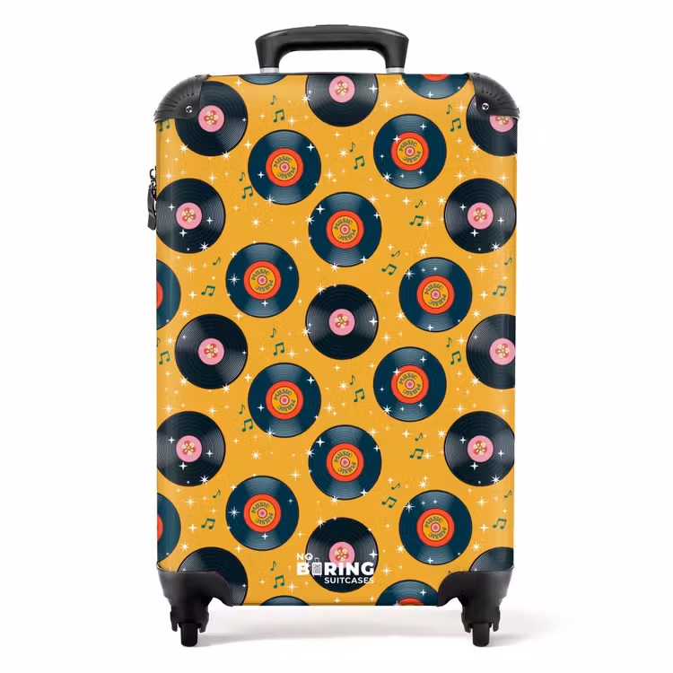 Koffer - Retro disco platen patroon kleurrijk — 1