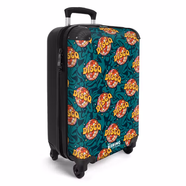 Koffer - Retro disco wave bal patroon kleurrijk — 4